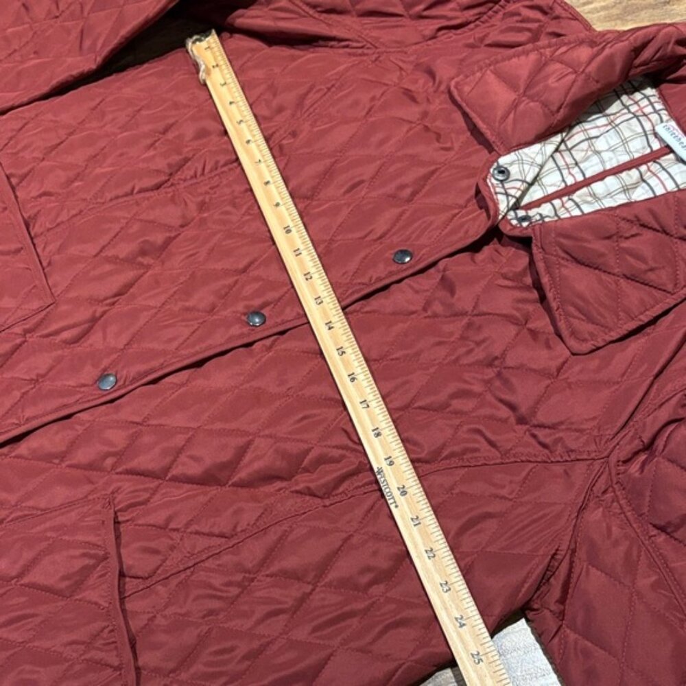 Three Hearts Quilted lightweight Jacket in Deep warm Red 1X - Picture 5 of 12